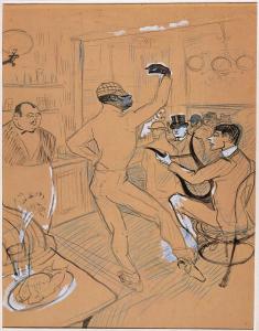 @Musée Toulouse-Lautrec - Chocolat Dansant - 1896 - Peinture à l''Essence - Crayon bleu - Crayon Conté - mTL D138